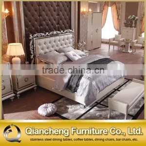 2017 New Design Modern Leather Bed Room Furniture Bedroom Set Bed thumbnail-5