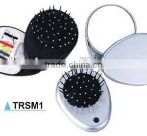 Mini Folding Oval Shape Travel Plastic Sewing Kit With Mirror With Comb thumbnail-1