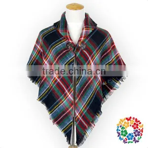 White Red Lattices Shawls Women Grid Scarves & Shawls thumbnail-4