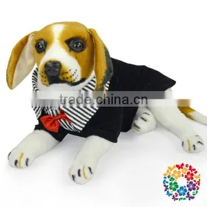 Handsome Pet Dog Clothing Formal Black Cotton Shirt With Necktie Fashion Pet Clothes for Dog thumbnail-1