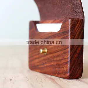 Leather Wooden Card Holder Flat Card Pocket PU Leather Credit Card Holder Wholesale thumbnail-5