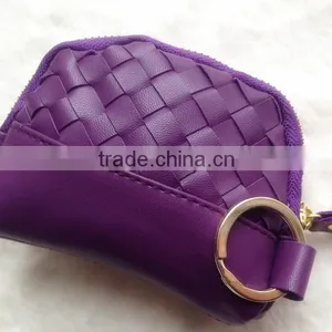 Girls Weaving PU Leather Coin Purse thumbnail-1