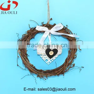 New Design Christmas Decorations With Heart Rattan Christmas Wreath thumbnail-1