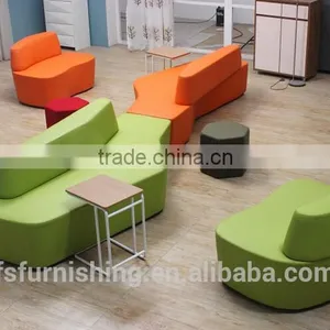 Amazing High Fashion Project Furniture Modern Colorful Backrest Sofa Chair Free Style Waiting Seats for Shopping Center thumbnail-3