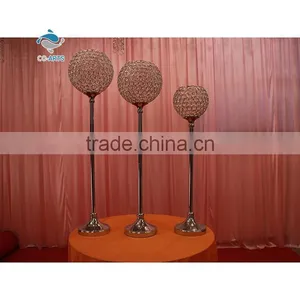 Hot Sale Clear Handmade Home Decoration Floor Crystal Ball Candle Holder thumbnail-1