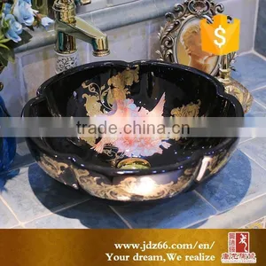 Reliable Quality Beautiful Design On-glazed Ceramic Pedestal Washbasin With the Chinese Inscription thumbnail-4