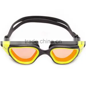 2015 New Panoramic Silicone Adult Swimming Goggles, Red Mirrored Lens(MM-7204) thumbnail-1