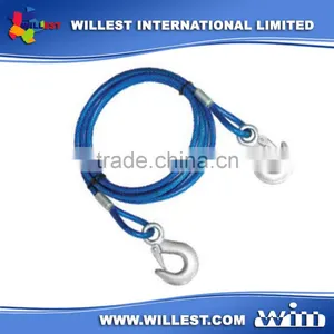 Steel Tow Rope With Hooks - Car Recovery Cable With Shackles - 1000 kg / 1500 kg / 2000 kg / 2500 kg / 3000 kg thumbnail-1