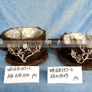 Decorative Moss and Sisal Flower Pot for Home and Garden thumbnail-5