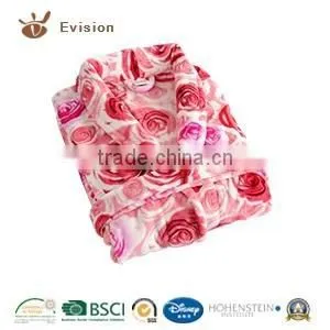 2016 NEW Microfiber Coral Fleece Bathrobe With Water Print Color thumbnail-1