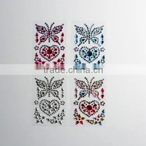 Colorful Butterfly Heart Stick On Self Adhesive Gems Rhinestones,DIY Craft Acrylic Crystals thumbnail-2