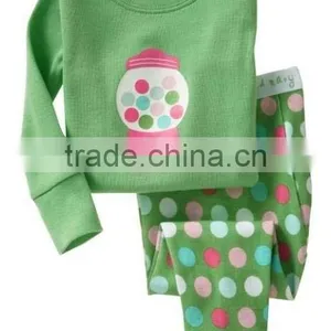 Children's Green Christmas Printed Pajamas Suits Kids Cotton Nightgown thumbnail-1