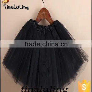 Classic Black Ballet Tutu Costumes Children 3 Layers Tulle Skirts Kids Wears Baby Tutu thumbnail-1