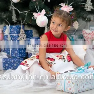 Red Floral Print Mother And Daughter Family Look Maxi Size Baby Tutu Dress Long Dress thumbnail-4