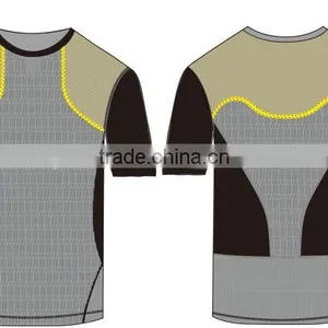 2015 Seamless Men Fashion Sports Shirt Short Sleeve thumbnail-4