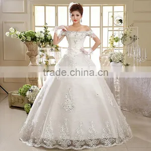 Wholesale Korea Style Beaded Lace Bridal Wedding Dress thumbnail-1