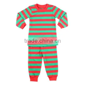 2017 Wholesale Baby Stripe Cotton Knit Soft Sets Kids Christmas Pajamas thumbnail-3