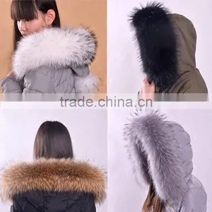 Myfur Women Garment Accessory Genuine Raccoon Fur Hood thumbnail-2