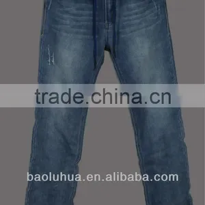 Blue Denim Mens Elastic Waist Sports Pants thumbnail-1