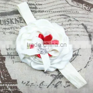 Latest Designs Baby Elastic Headband Wholesale, Ruffled Satin Flower Headband for Kids thumbnail-4