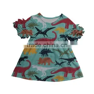 2017 Summer New Design Ruffle Dress Baby Girl Dress With Flutter Sleeve Whosale Girls Spring /summer Dress thumbnail-3