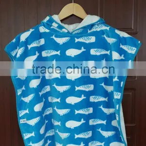 100 Cotton Reactive Printed Hooded Poncho Towels thumbnail-3