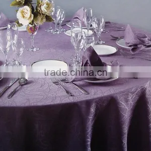 Wholesale Table Linens Polyester Jacquard Round TableCloths Damask Table Covers thumbnail-4