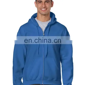 Zip up Wholesale Plain Black High Quality Men Hoodies thumbnail-1