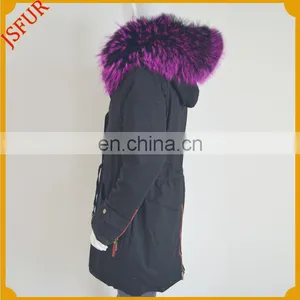 Jsfur Wholesale Fur Jackets 100% Cotton Jacket Parka With Fur thumbnail-2