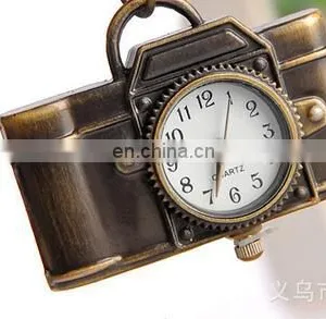 Pocket Watch Camera Pendant Necklace Quartz Antique Bronze Alloy Watch Long Chain Necklace Birthday Gift thumbnail-4