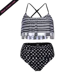 Hot Selling Two Piece High Waist Bikinis Woman Swimwear thumbnail-2