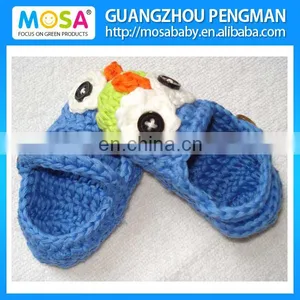 Crochet Baby Shoes Girl Owl Blue Booties Baby Slippers Crochet Loafers thumbnail-1