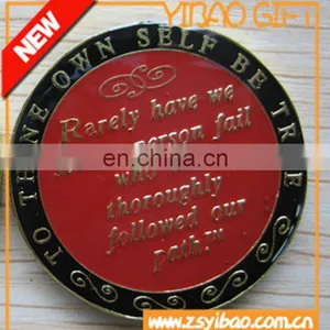 Wholesale Metal Epoxy Soft Enamel Coin With Gold Plating thumbnail-1