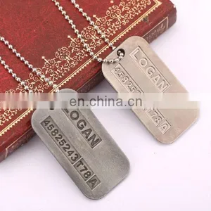 Antique Silver Lost Pet Dog Information Engraved ID Tags Alloy Metal Cheap Price Pets Accessories Dog Tags thumbnail-1