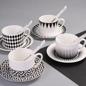 Chaozhou Manufacturer Top Quality Ceramics Latest Color Design Coffee Cup With Saucer for Sale thumbnail-3