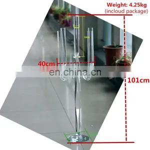 Set of Crystal Candle Holders 5 Arms Glass Candle Flame Protectors Candlestick thumbnail-6