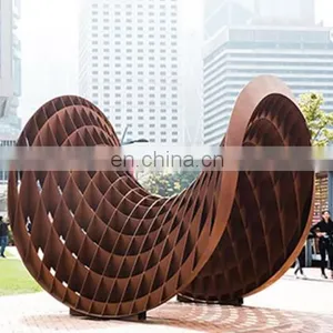Modern City Center Corten Steel Sculpture thumbnail-4