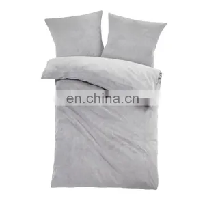 I@home 100%polyester Soild Color Microfiber Coral Fleece Bed Duvet Cover Sheet Set thumbnail-4