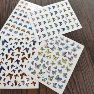 Butterfly Nail Sticker Fantasy Laser Color Butterfly Nail Decal Designs Manicure Nail Decoration Tool thumbnail-4