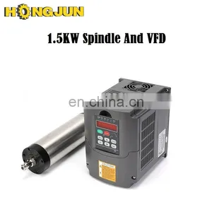 Chinese Made Spindle Motor 1.5kw ER11 Round Air Cooled Electric AC Spindle Motor and 220V 1.5KW Inverter thumbnail-1