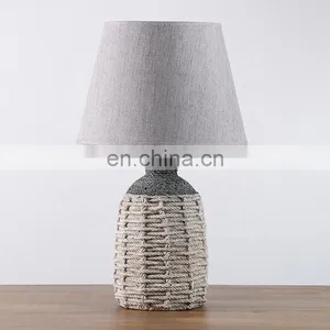 European Style Rope Pattern Cement Table Lamp for Indoor Room thumbnail-2