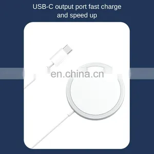 Newest Portable Station Usb Type C Magic Magnet 15W Fast Charging Magnetic Wireless Charger For Iphone 12 thumbnail-4