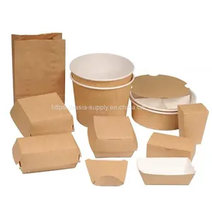 Eco Friendly Fast Food Packaging Kraft Paper Boxes for Food Takeaway Paper Lunch Box thumbnail-1
