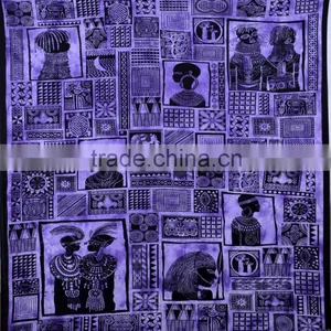 Indian Tapestry Cotton African Print Purple Vintage Wall Hanging Tapestries Throw Mandala Print Bedsheet thumbnail-4