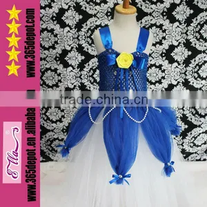 Blue Beautiful Kids Halloween Costume For Party Handmade Chic Girls Halloween Dress thumbnail-1