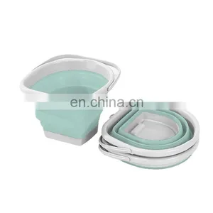 Collapsible Storage Plastic Foldable Home Folding Colapsable Laundry Storage Bathroom Basket With Handle thumbnail-1