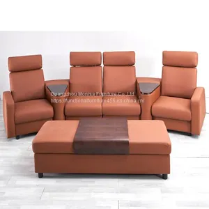 New Italian Minimalist Streles Smart Cinema Sofa Villa Luxury Vip Home Studio Leather Sofa thumbnail-1