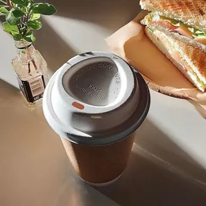 80mm Biodegradable Fiber Lid With Sip Hole Classic Item thumbnail-1