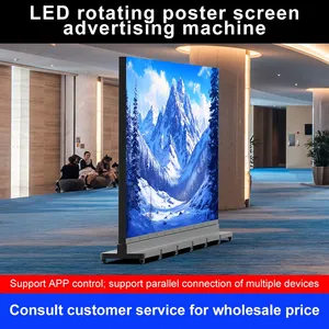 Floor-standing Advertising Machine LED Poster Screen Electronic Poster Screen Mobile Foldable Double-sided Display Screen Customizable thumbnail-2