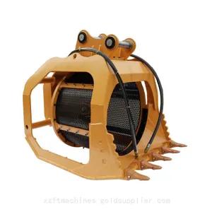 30T Excavator Hydraulic Rotating Screen Bucket Attachment for Soil and Sand Screening thumbnail-3